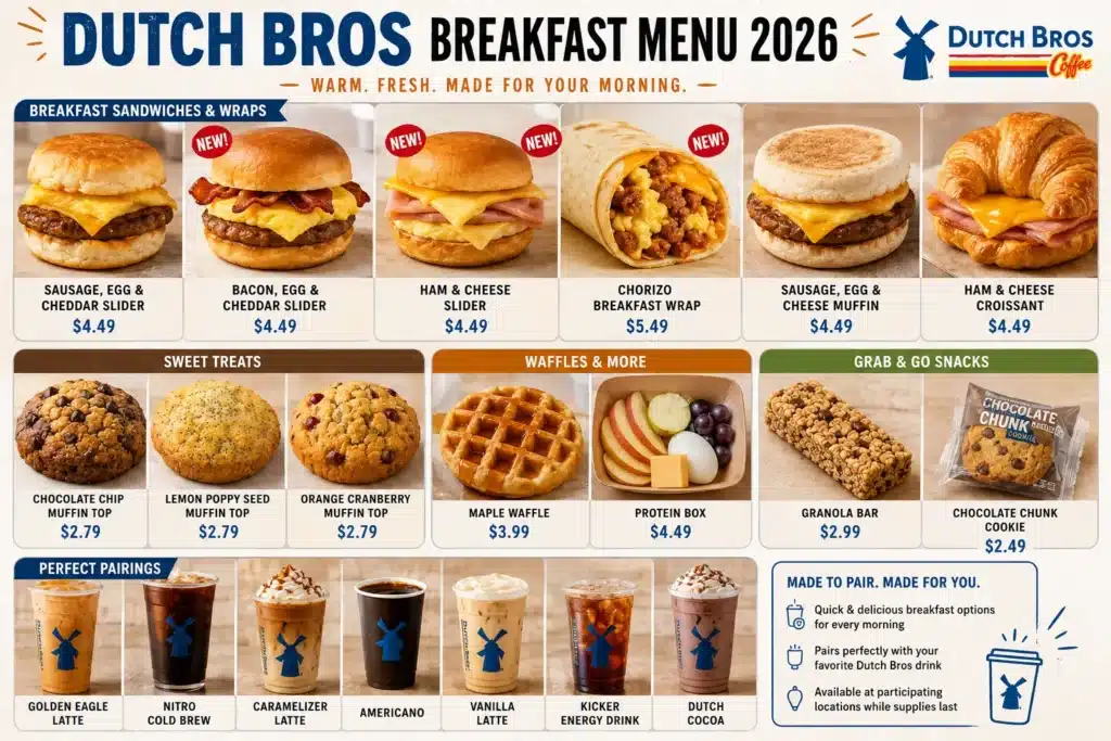 Complete Dutch Bros Breakfast Food Menu (2026) by dutchbrosmenuguide