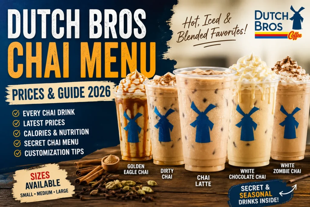 Dutch Bros Chai Menu Prices (2026 Updated): Every Chai Drink, Calories & Secret Menu