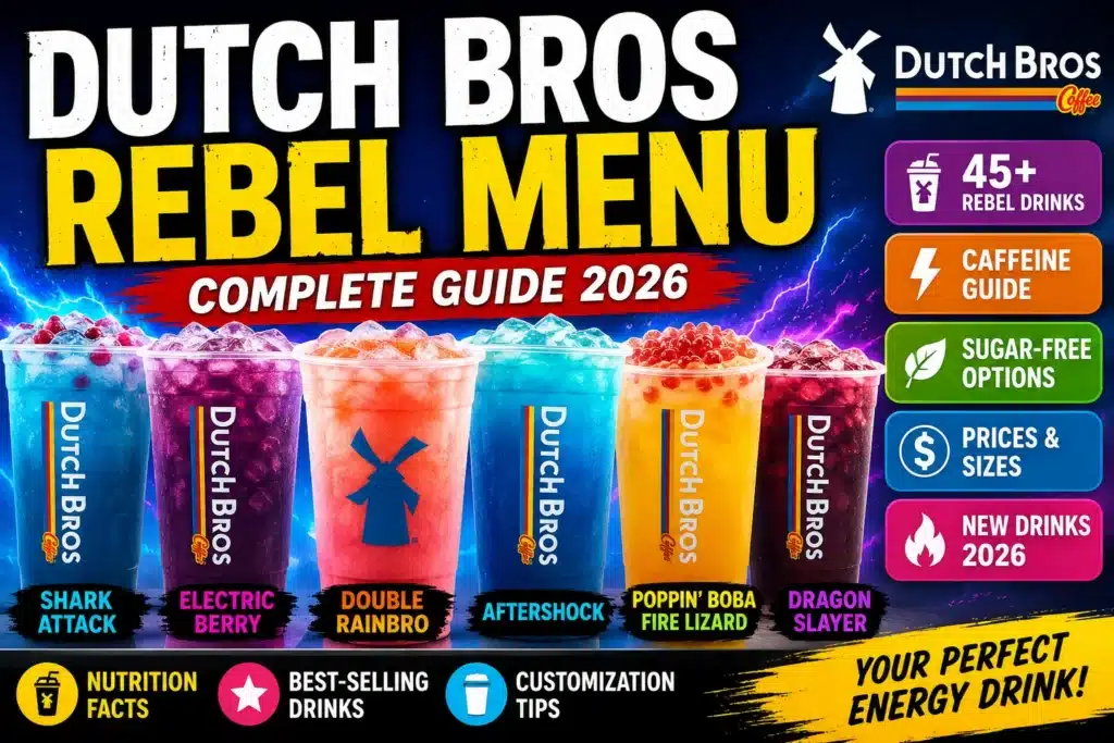 Dutch Bros Rebel Menu with Prices (2026): Every Flavor, Caffeine & Nutrition Guide